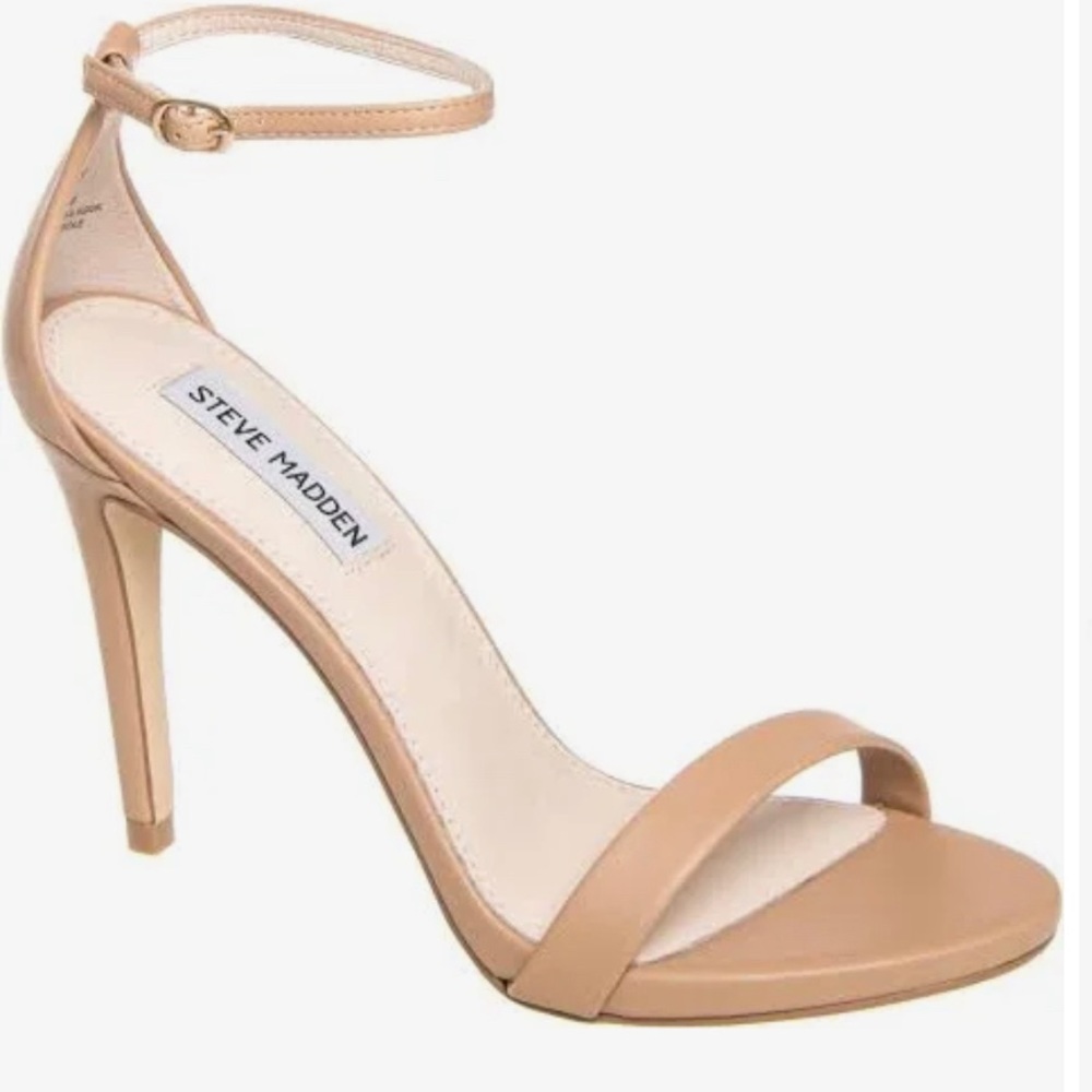 Steve Madden Stecy Natural Ankle Strap Heels